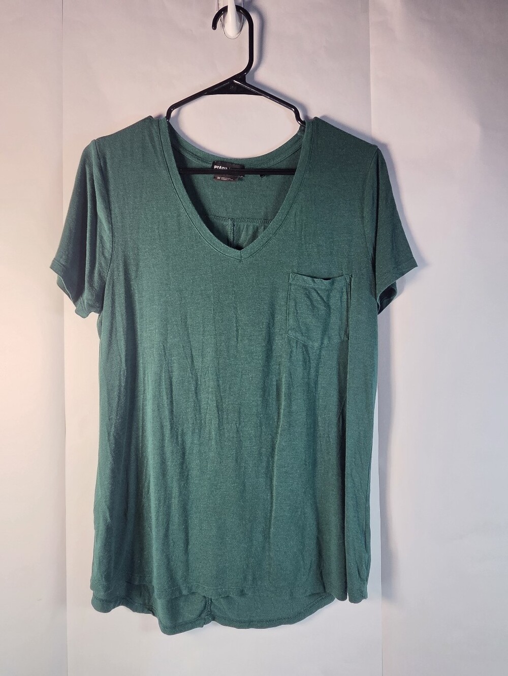 Prana Teal V-Neck Short Sleeve Pocket Tee